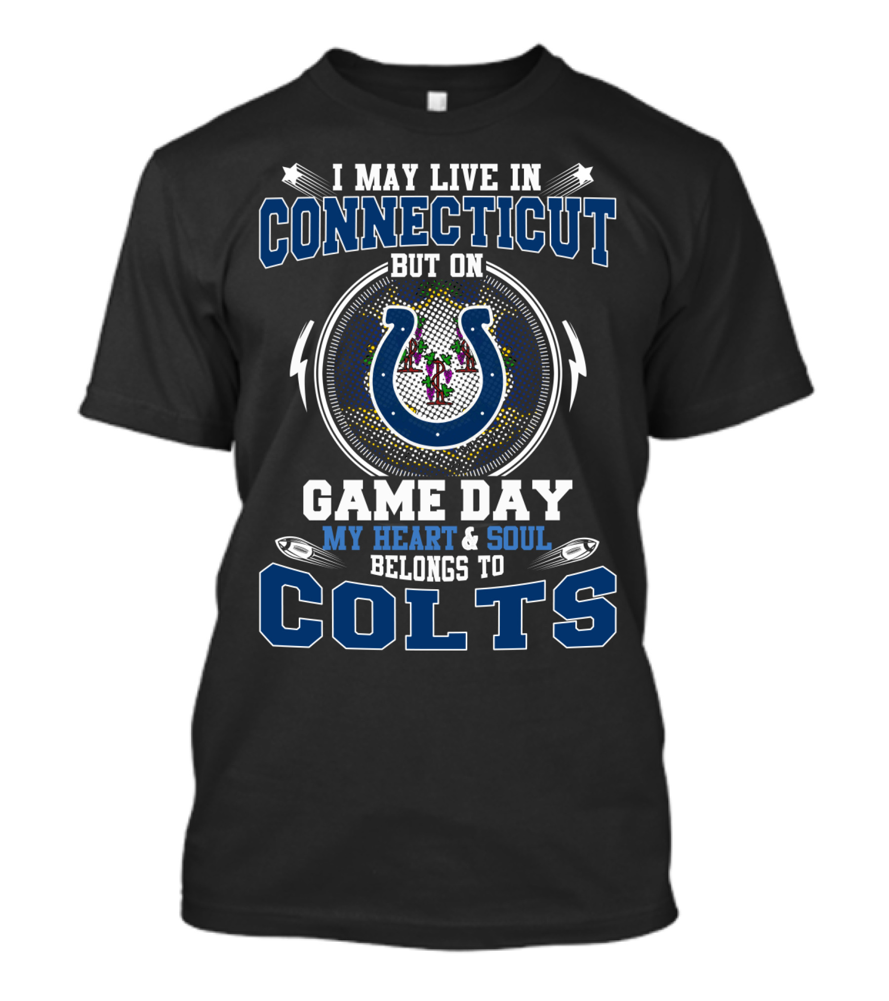 Game Day Connecticut Heart And Soul Belongs To Colts T-Shirt
