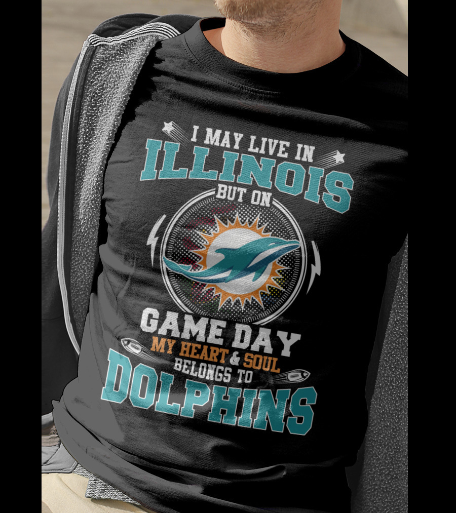 Illinois Game Day My Heart And Soul Belongs To Dolphins T-Shirt