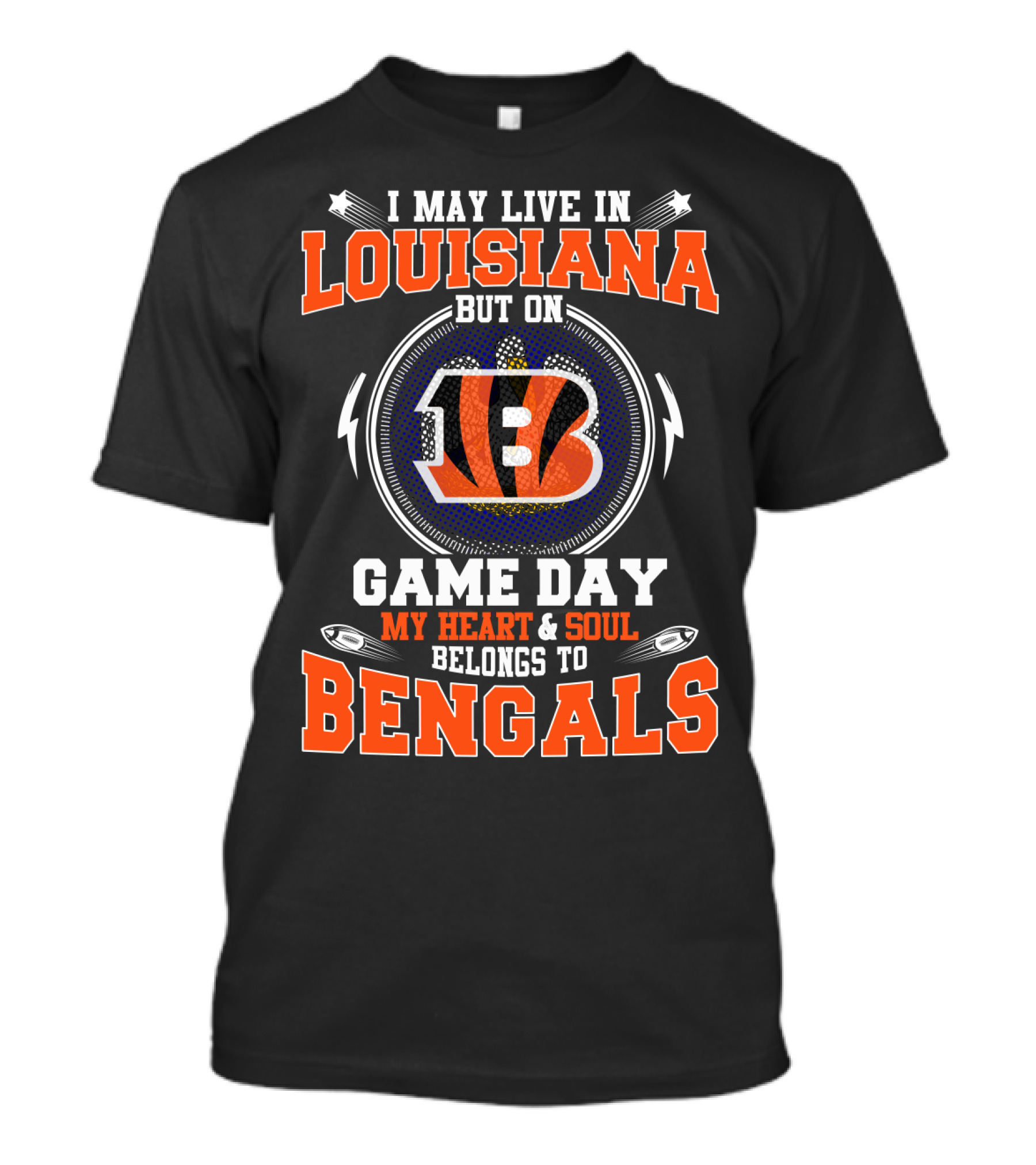 Louisiana Game Day Heart And Soul Belongs To Bengals T-Shirt