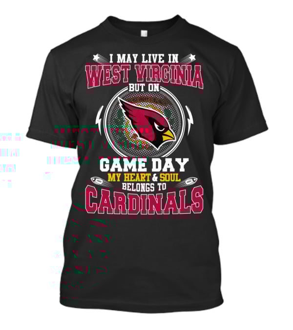West Virginia Game Day Heart And Soul Cardinals T-Shirt