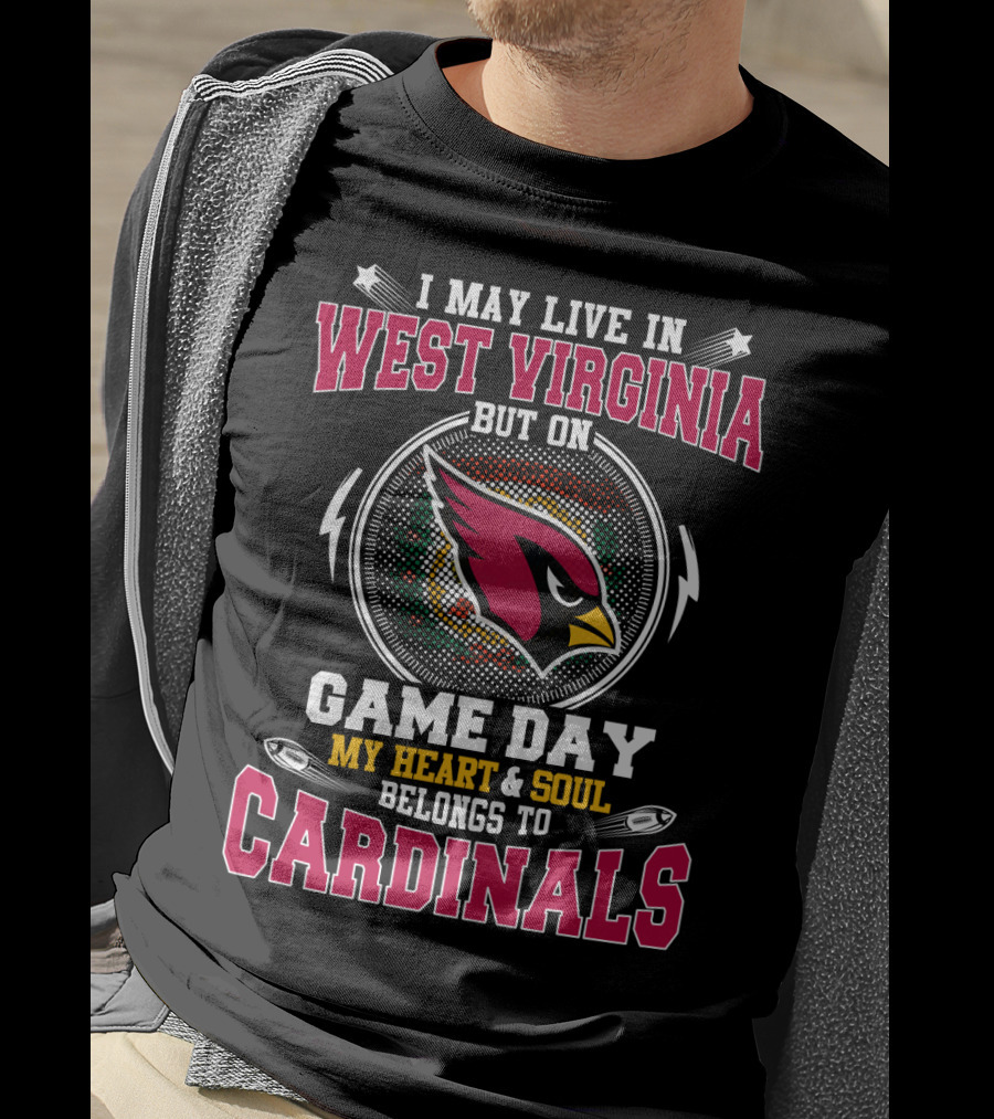 West Virginia Game Day Heart And Soul Cardinals T-Shirt