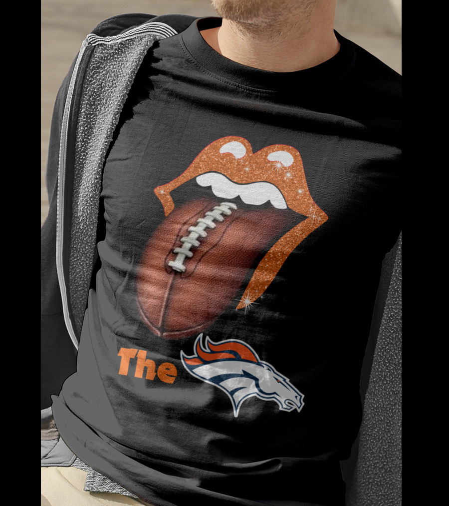 The Broncos Football Tongue Sports Fan T-Shirt