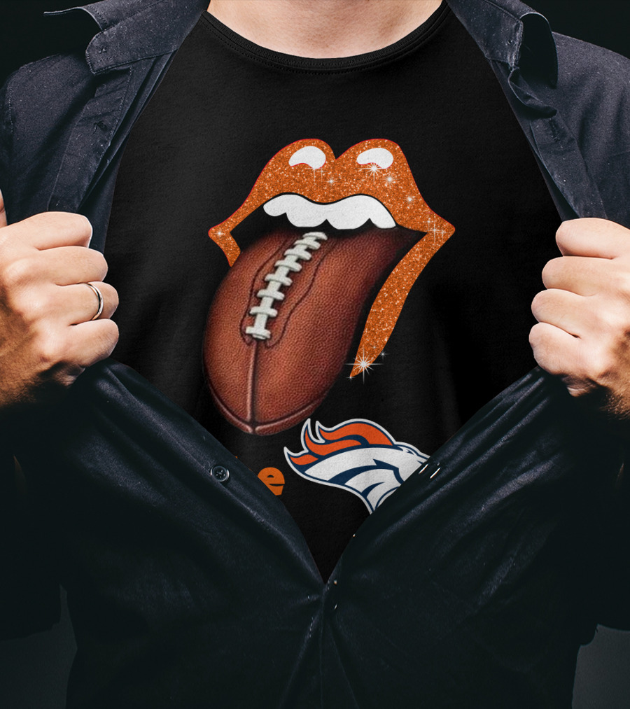 The Broncos Football Tongue Sports Fan T-Shirt