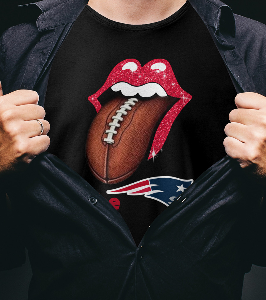 The SMILE Patriots Football Lips Fan T-Shirt
