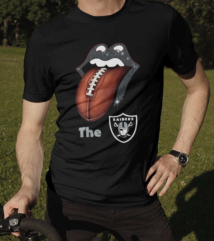The Raiders Football Smile With Tongue And Shield T-Shirt
