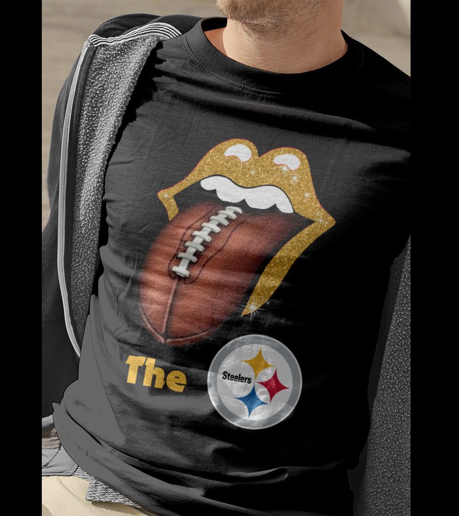 The Steelers Football Glitter Tongue T-Shirt
