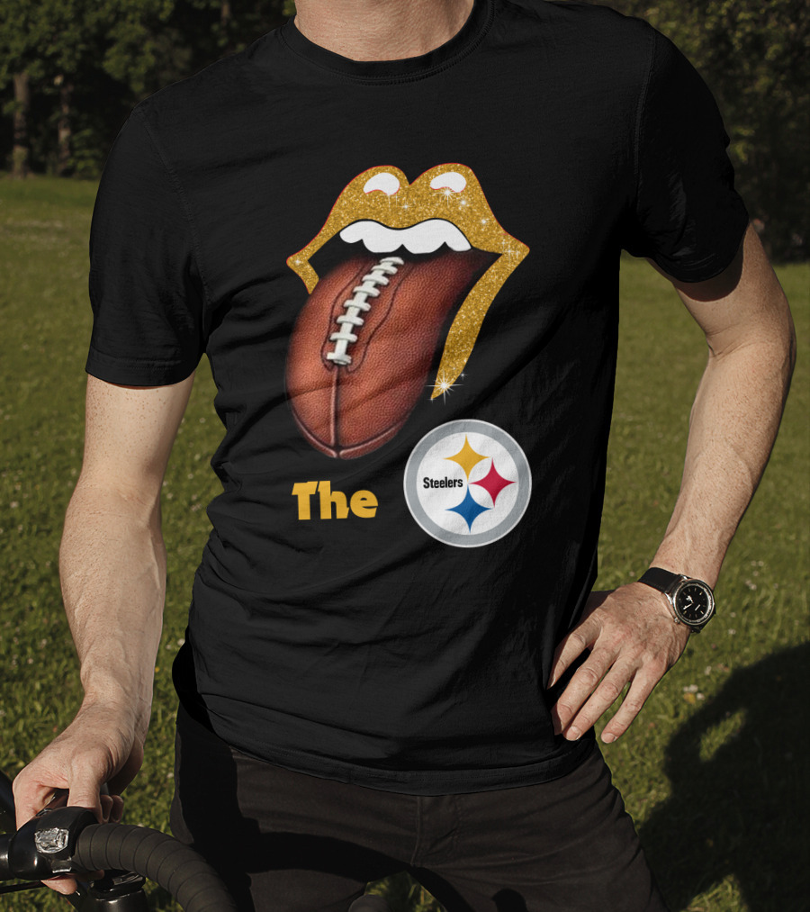 The Steelers Football Glitter Tongue T-Shirt