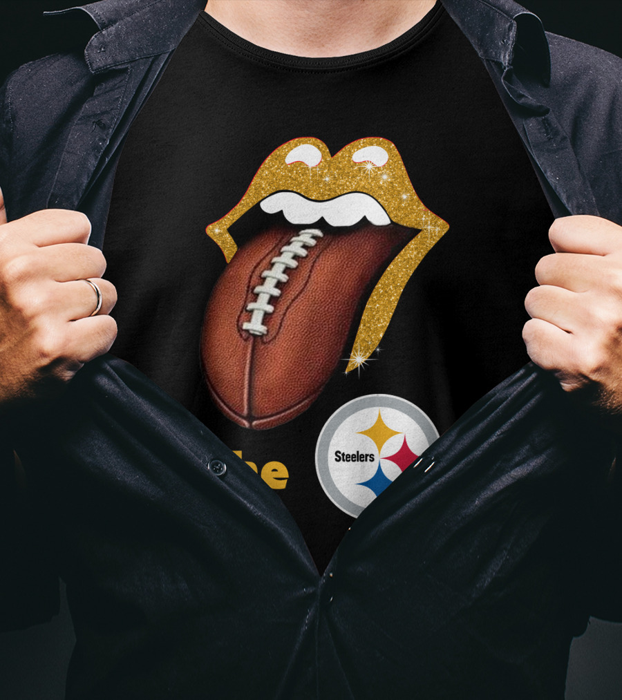 The Steelers Football Glitter Tongue T-Shirt