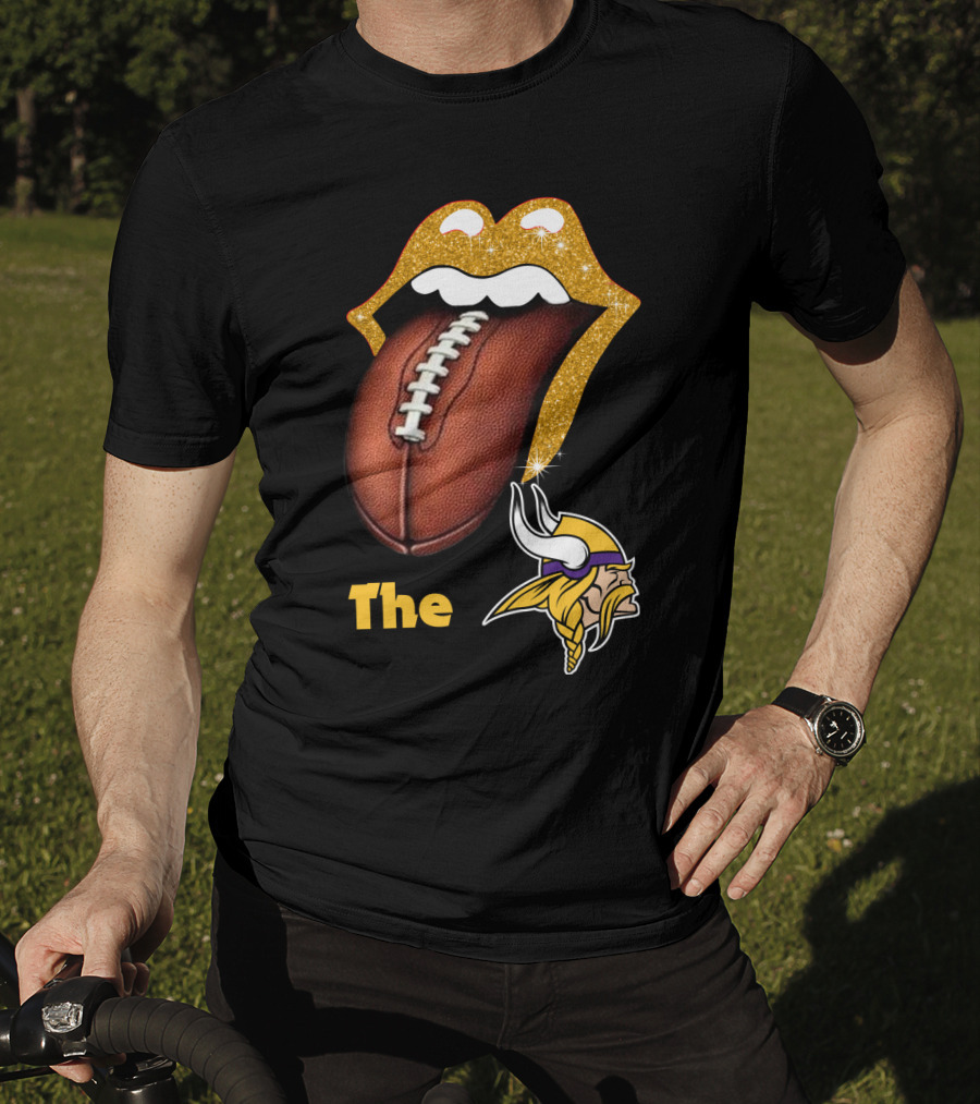 The Smile Vikings Football Logo With Classic Tongue And Glitter Highlights T-Shirt
