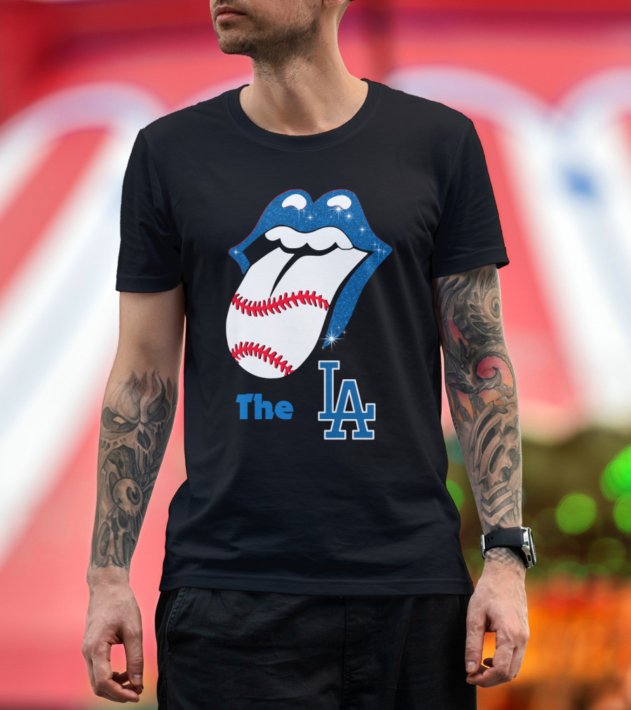 The LA Smile Dodgers Baseball Tongue T-Shirt