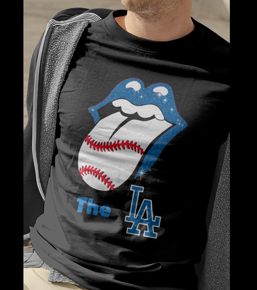 The LA Smile Dodgers Baseball Tongue T-Shirt
