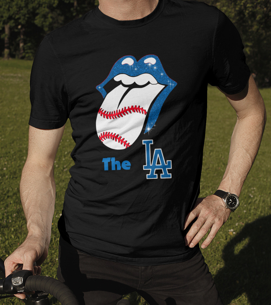 The LA Smile Dodgers Baseball Tongue T-Shirt