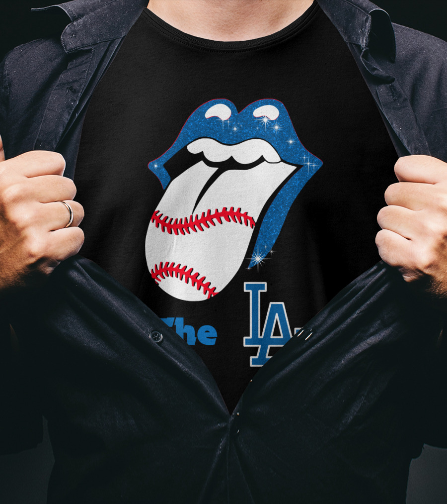 The LA Smile Dodgers Baseball Tongue T-Shirt