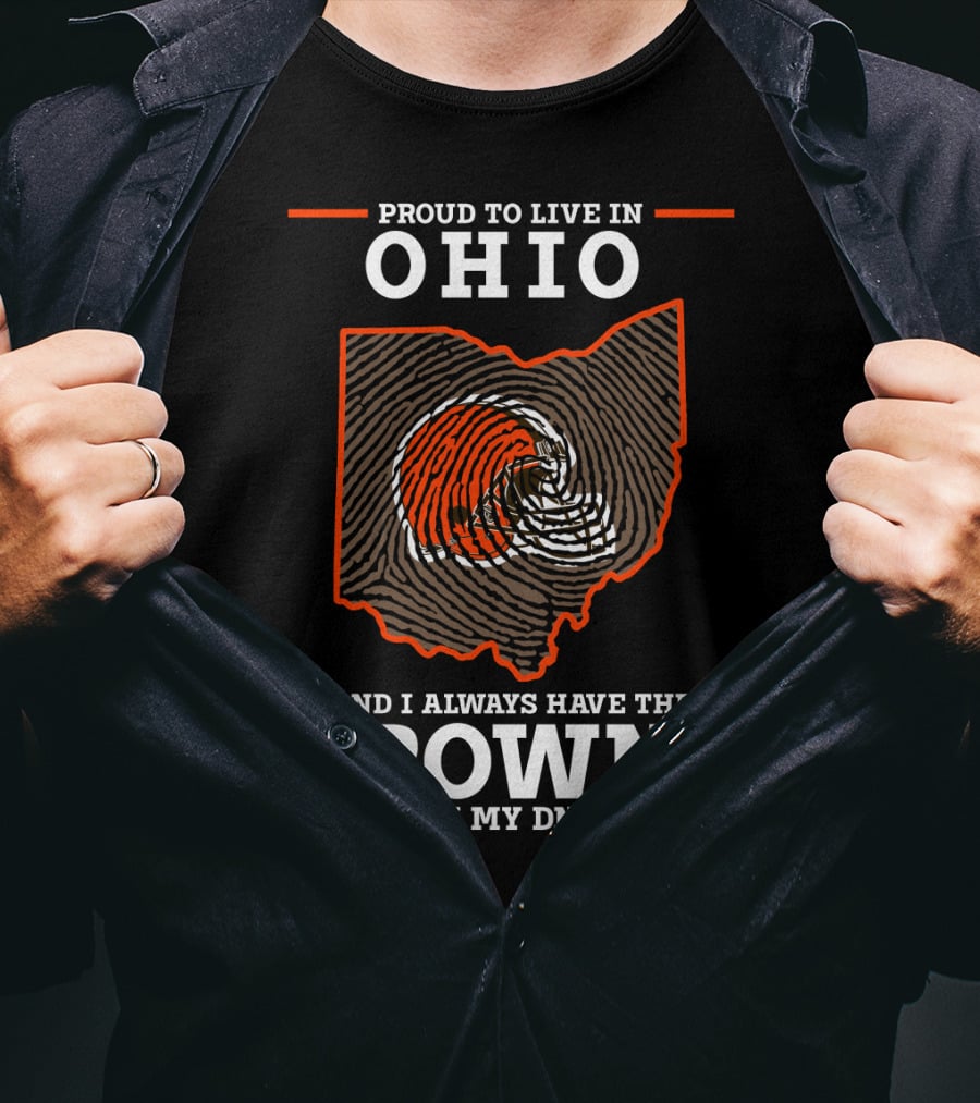 Proud To Live IN Ohio Browns IN My Dna T-Shirt