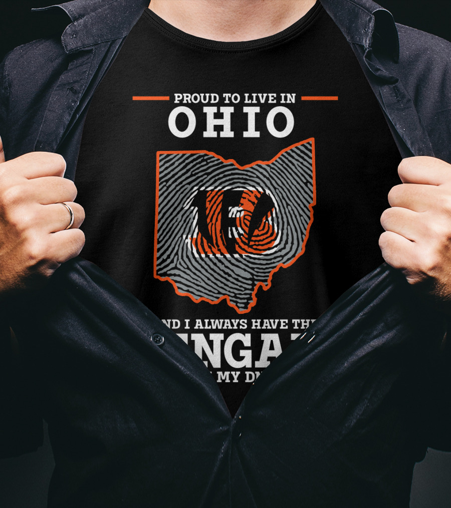 Proud To Live In Ohio Bengals In My Dna T-Shirt