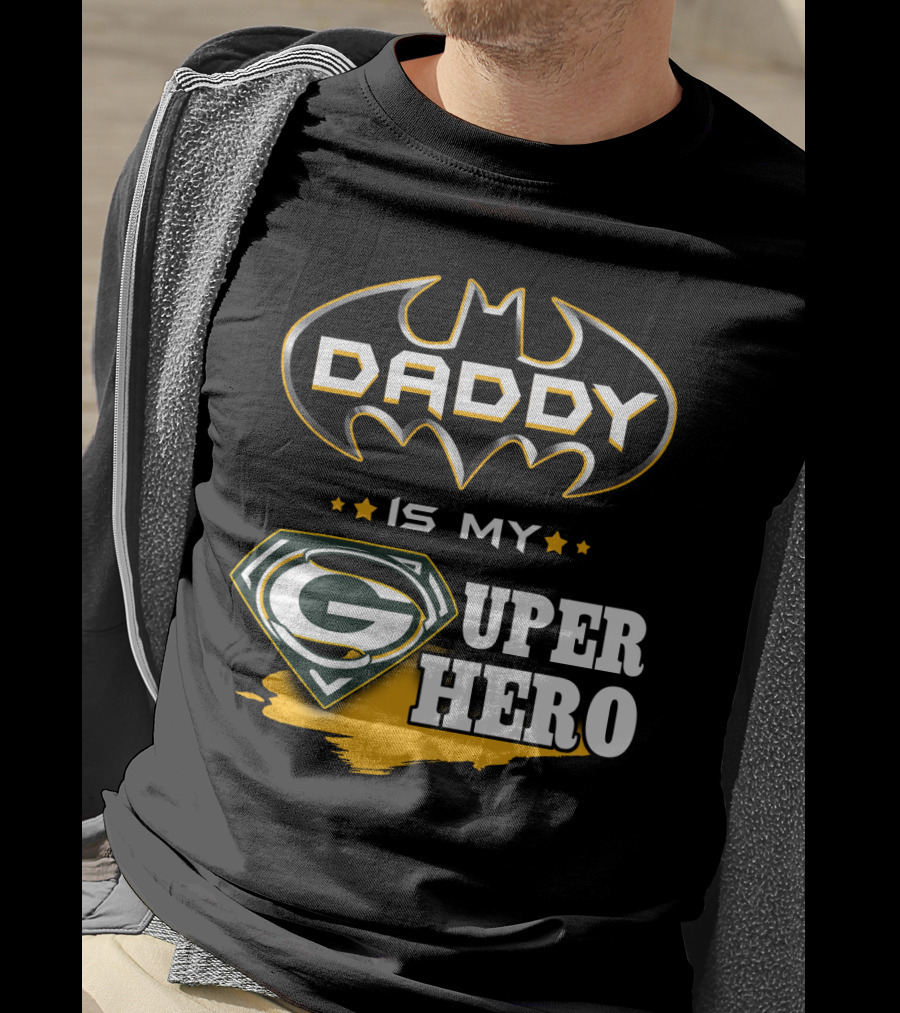 Daddy Is My Super Hero Packers Batman T-Shirt