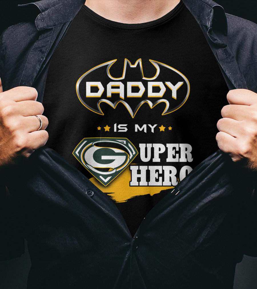 Daddy Is My Super Hero Packers Batman T-Shirt
