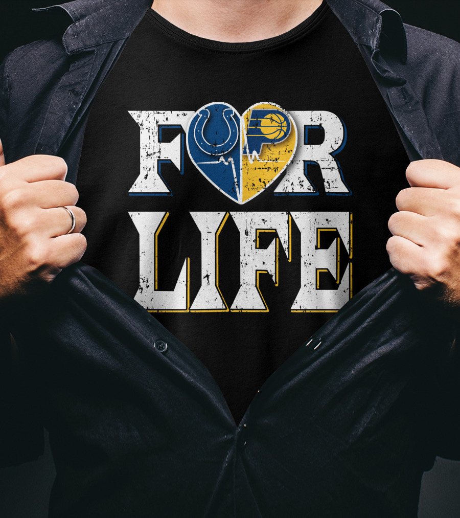 For Life Colts Pacers Heart T-Shirt