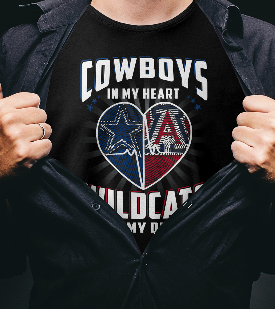 Cowboys IN My Heart Wildcats IN My Dna T-Shirt