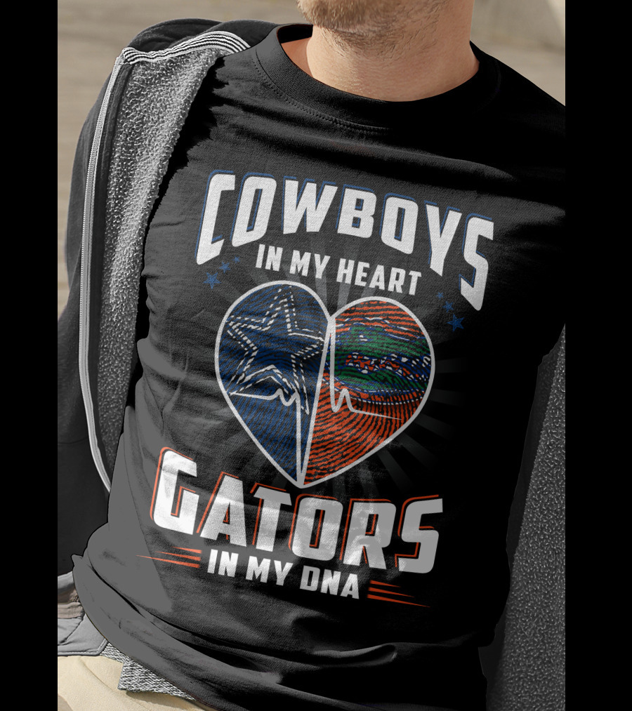Cowboys IN My Heart Gators IN My Dna T-Shirt