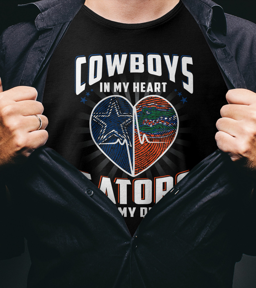 Cowboys IN My Heart Gators IN My Dna T-Shirt
