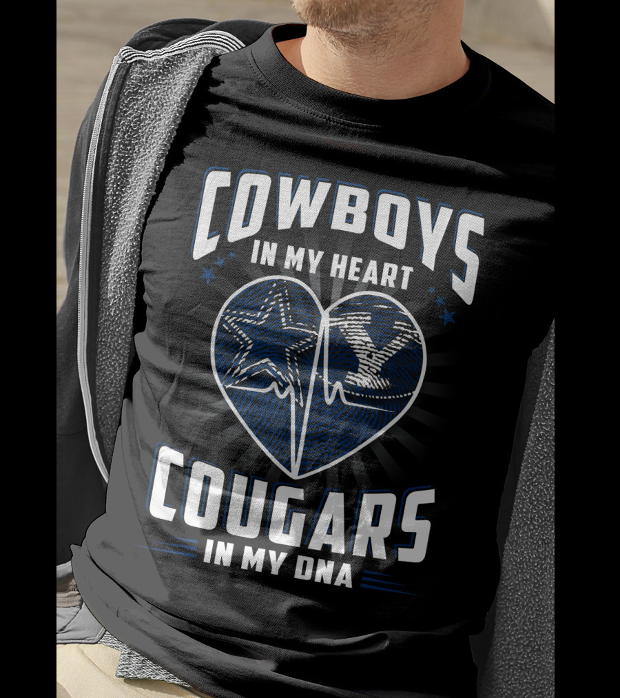 Cowboys IN My Heart Cougars IN My Dna T-Shirt