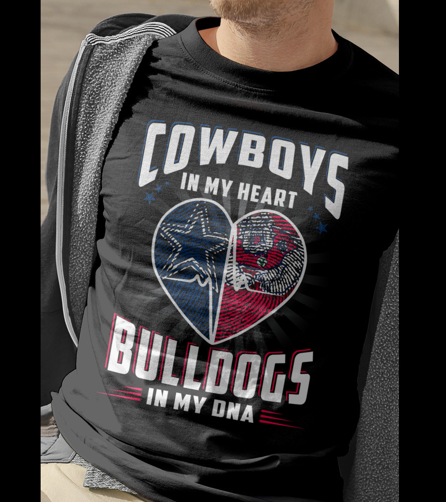 Cowboys IN My Heart Bulldogs IN My Dna T-Shirt