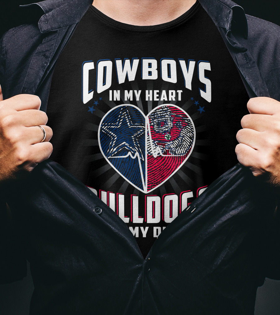 Cowboys IN My Heart Bulldogs IN My Dna T-Shirt