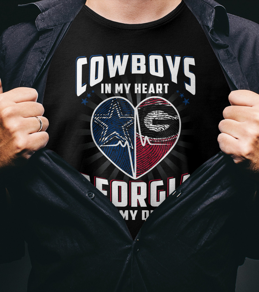 Cowboys In My Heart Georgia In My DNA T-Shirt
