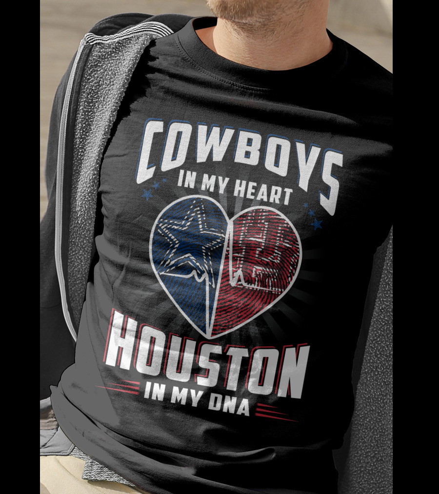Cowboys IN My Heart Houston IN My Dna T-Shirt