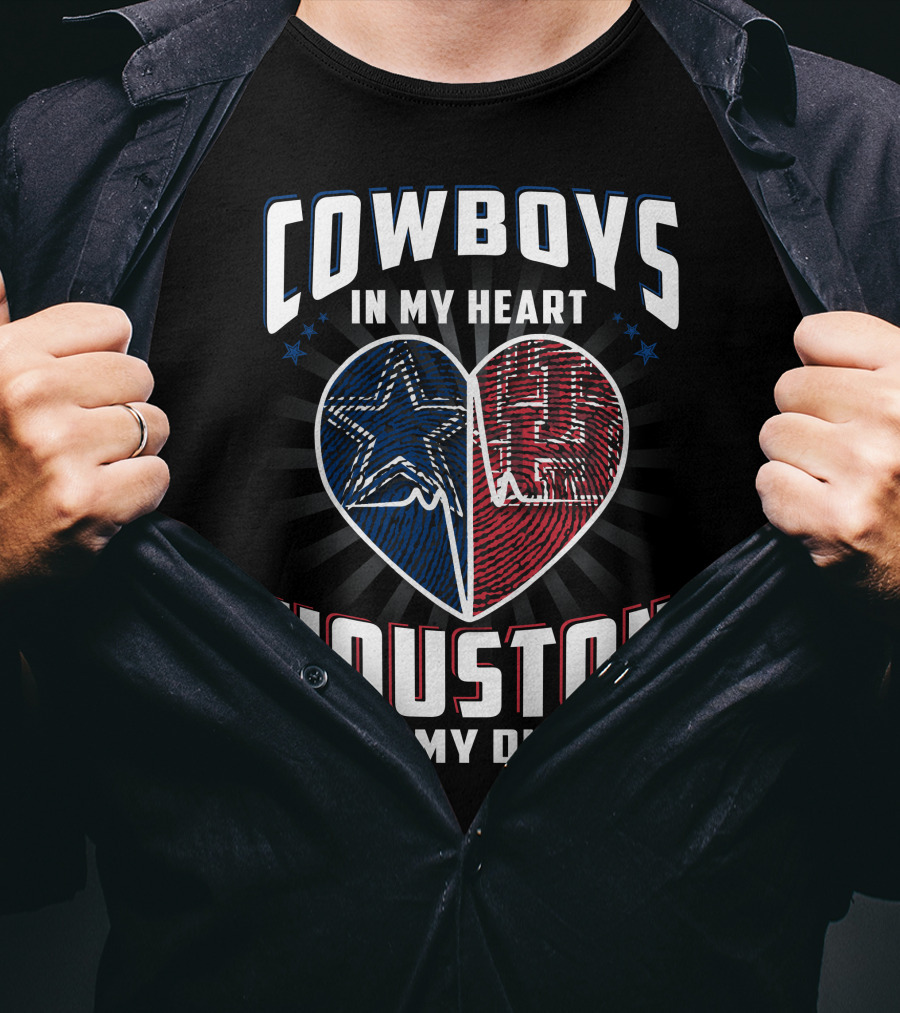 Cowboys IN My Heart Houston IN My Dna T-Shirt