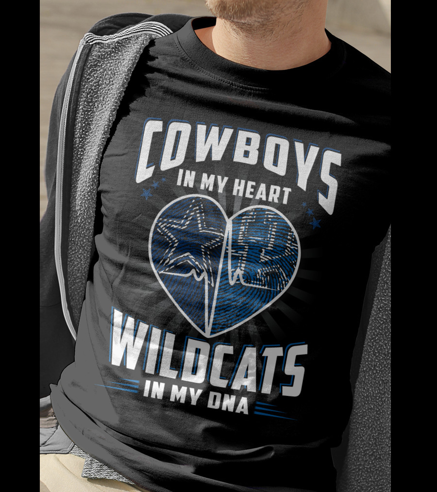 Cowboys In My Heart Wildcats In My Dna T-Shirt