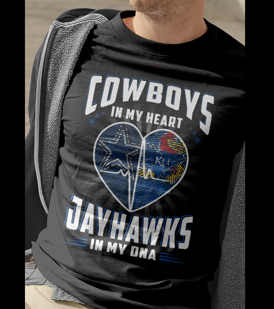 Cowboys IN My Heart Jayhawks IN My Dna T-Shirt