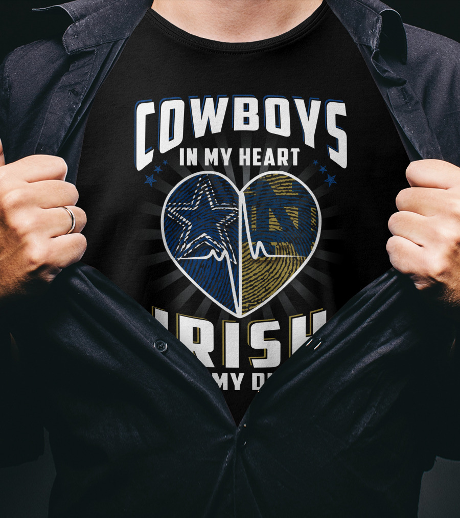 Cowboys In My Heart Irish In My Dna T-Shirt
