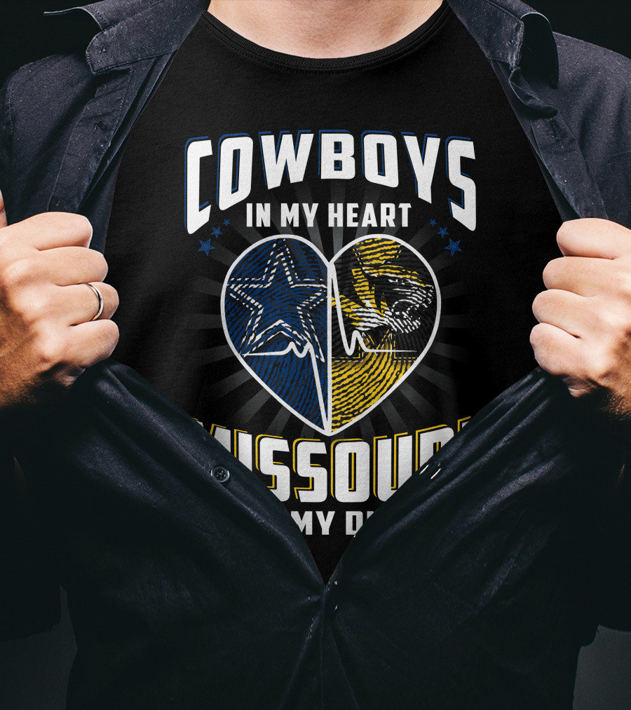 Cowboys In My Heart Missouri In My Dna T-Shirt