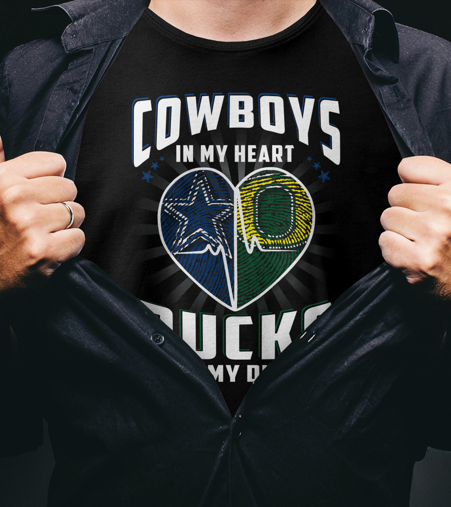 Cowboys IN My Heart Ducks IN My Dna T-Shirt