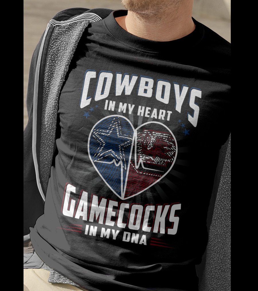 Cowboys IN My Heart Gamecocks IN My Dna T-Shirt