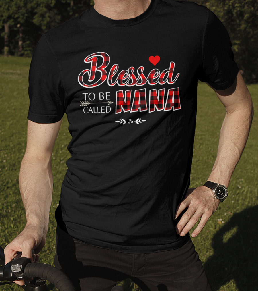 Blessed To Be Called Nana Buffalo Plaid Heart T-Shirt