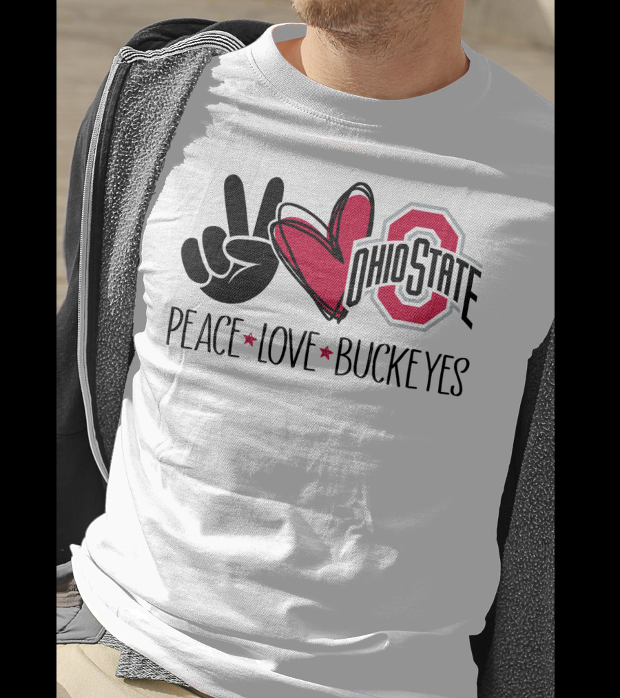 Ohio State Peace Love Buckeyes T-Shirt