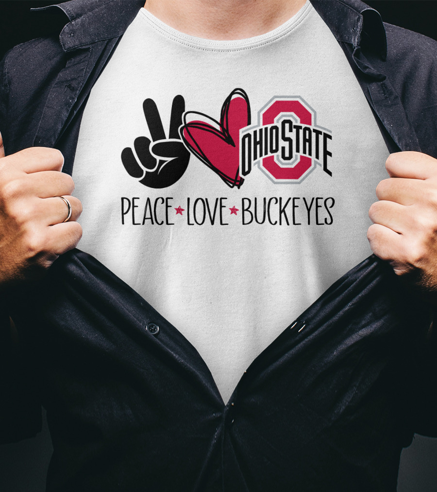 Ohio State Peace Love Buckeyes T-Shirt