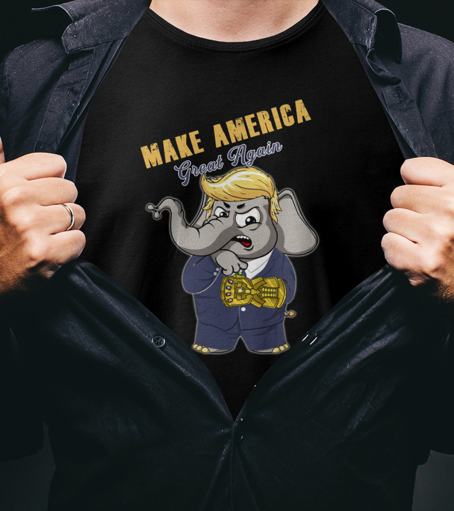 Make America Great Again Elephant With Infinity Gauntlet T-Shirt