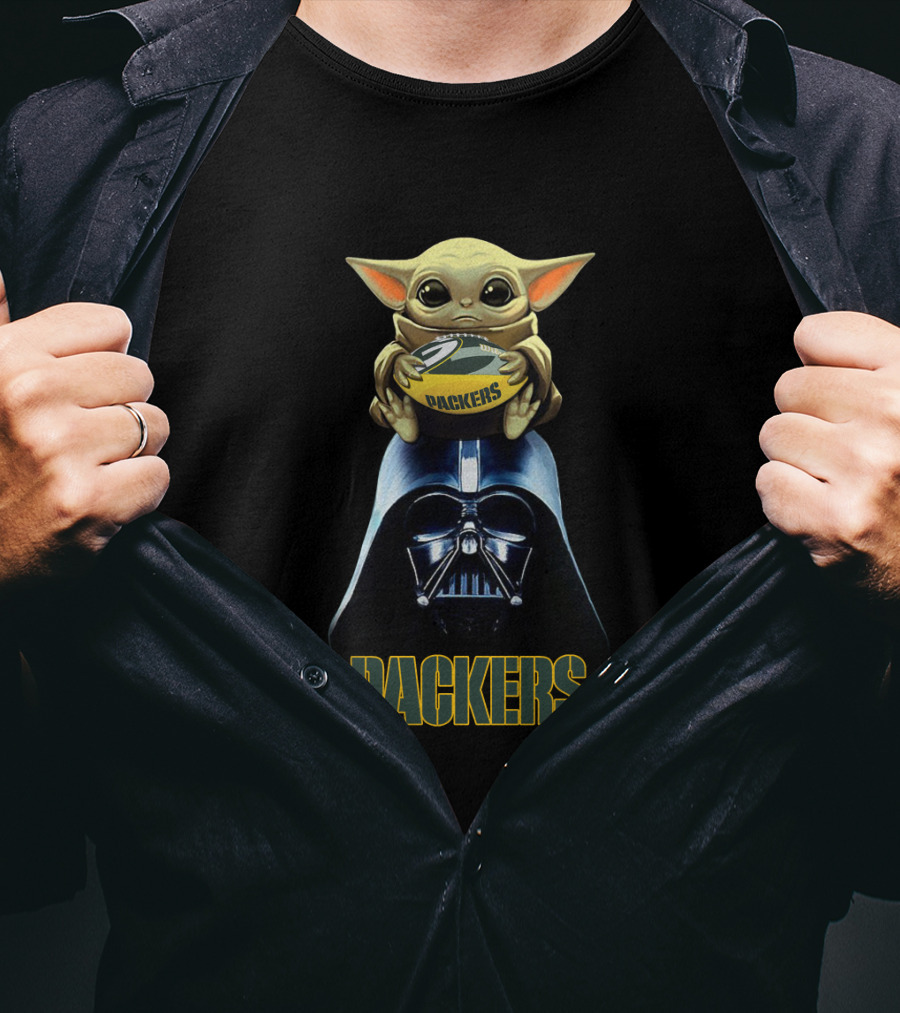 Darth Vader Baby Yoda Packers Football Nfl Gbp T-Shirt
