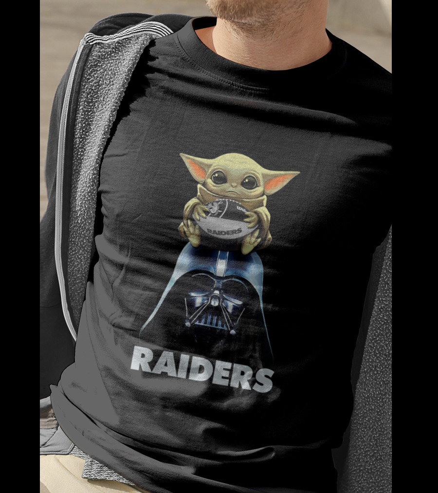Raiders Baby Yoda Darth Vader Football Nfl T-Shirt