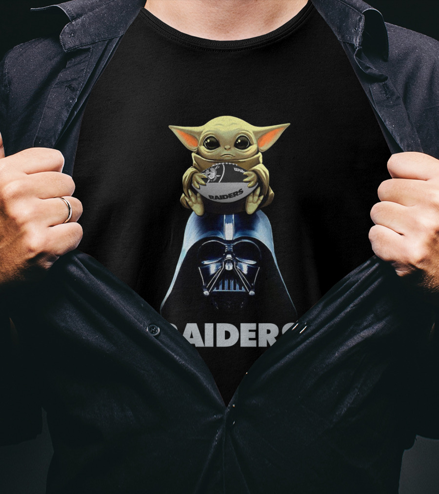 Raiders Baby Yoda Darth Vader Football Nfl T-Shirt
