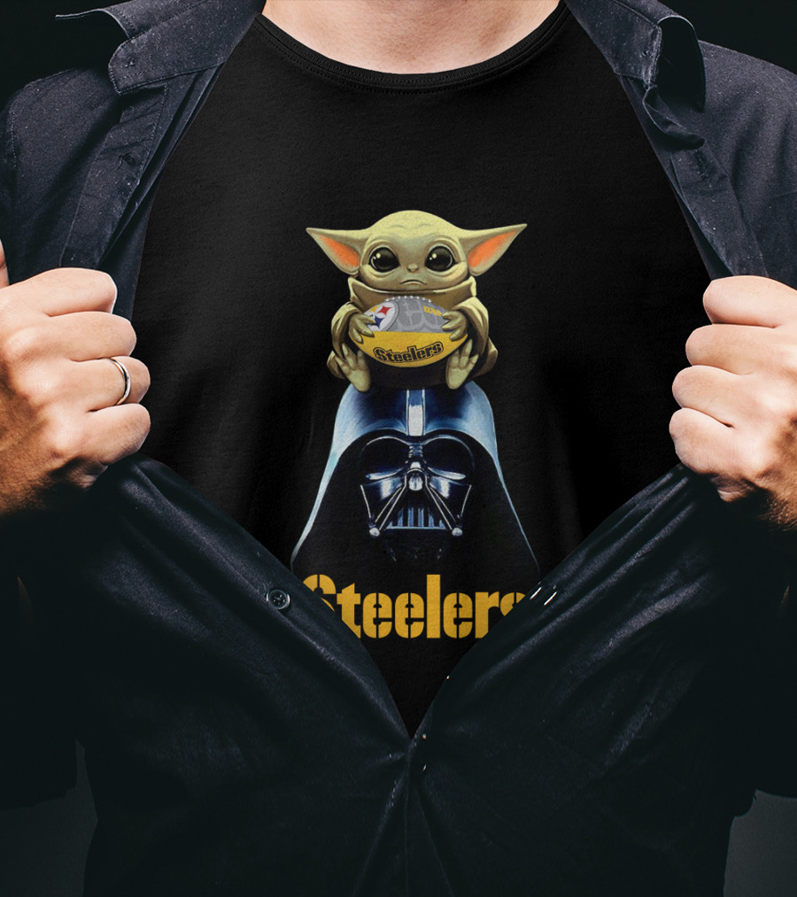 Steelers Baby Alien And Galactic Dark Helmet Fusion T-Shirt
