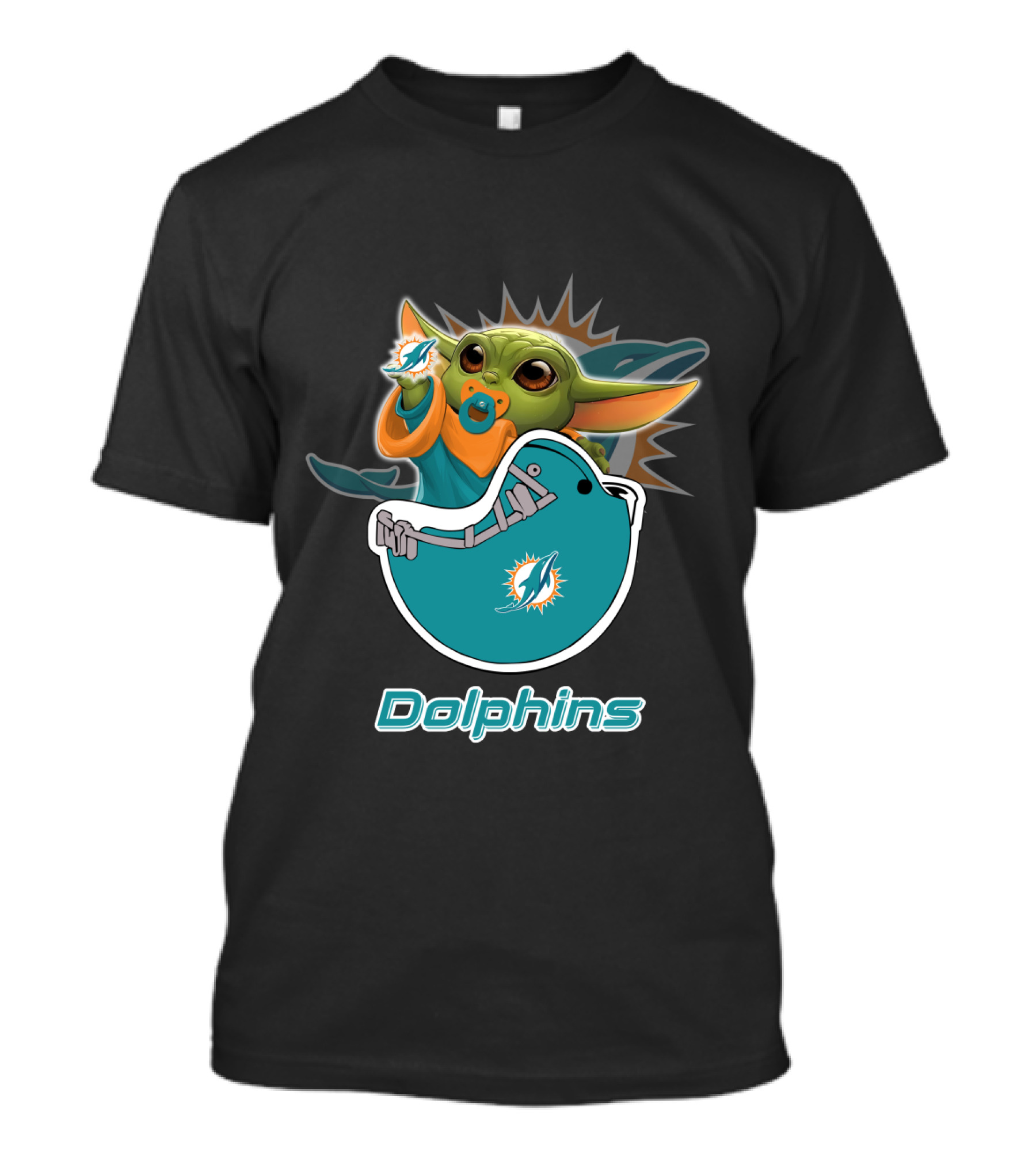 Dolphins Baby Creature Holding Dolphins Logo Nfl Md T-Shirt