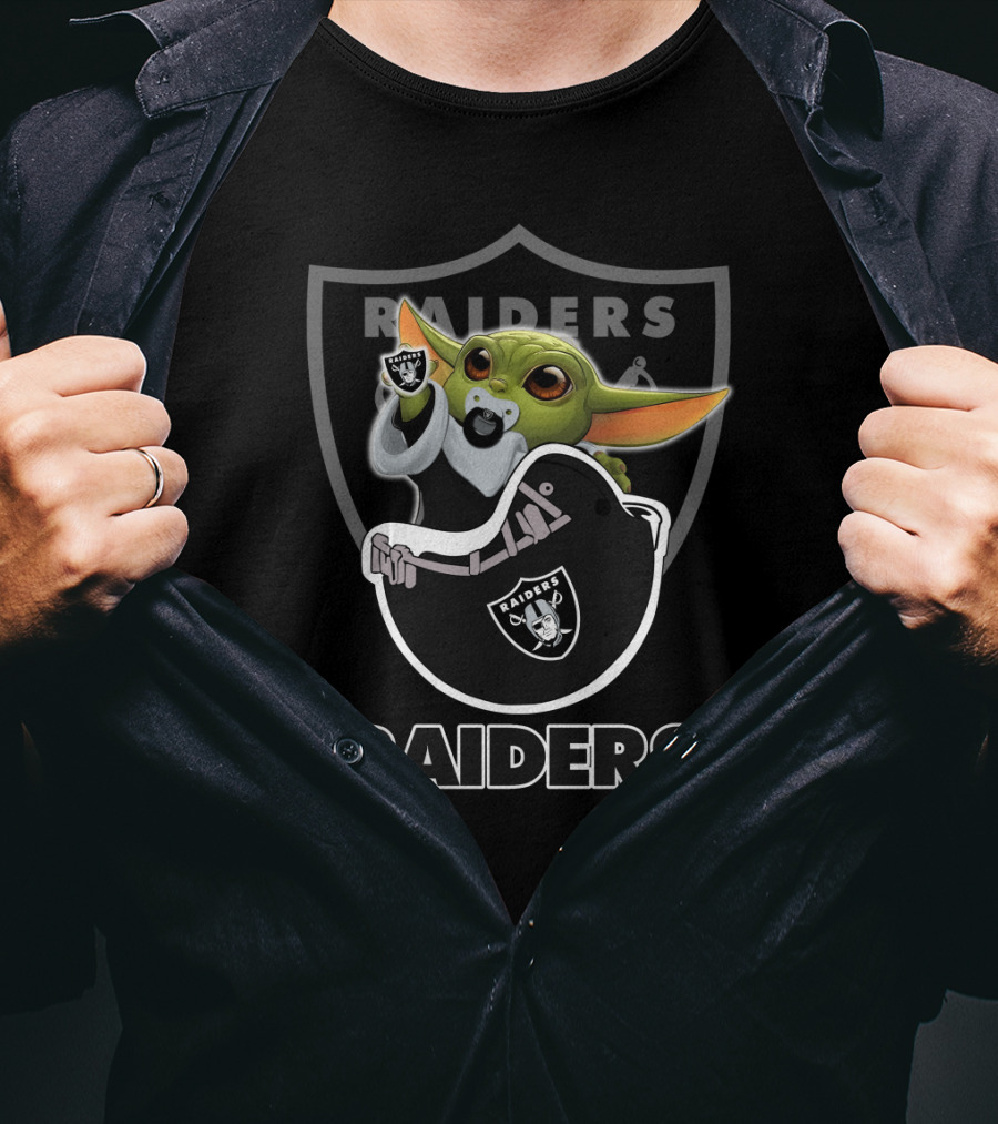 Raiders Yoda Baby Football Fandom T-Shirt