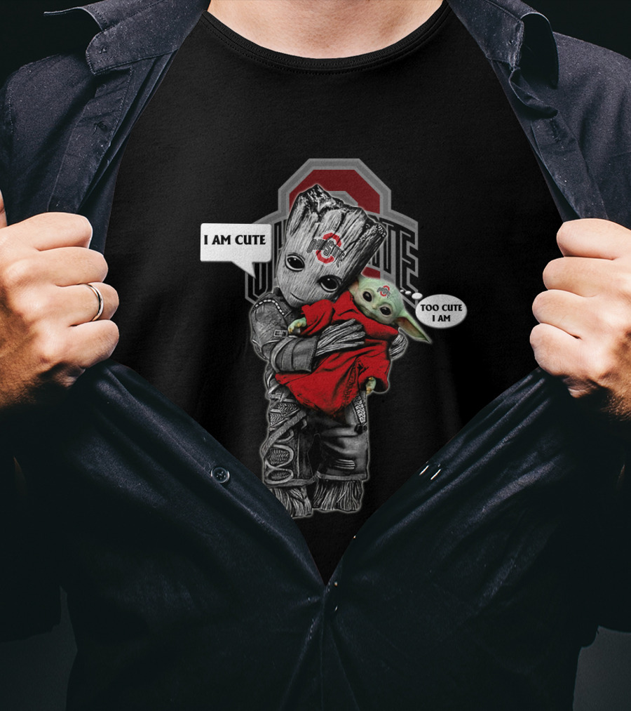 OSB 010 NCAA YodaST I Am Cute Too Cute I Am Ohio State T-Shirt