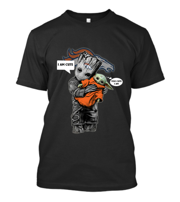 Groot Baby Yoda Denver Broncos Cute Combo NFL T-Shirt