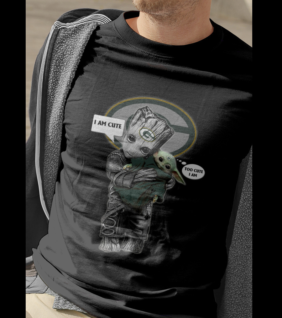 Gbp 010 Nfl Yodast Green Bay Packers Baby Groot And Yoda Cuteness T-Shirt